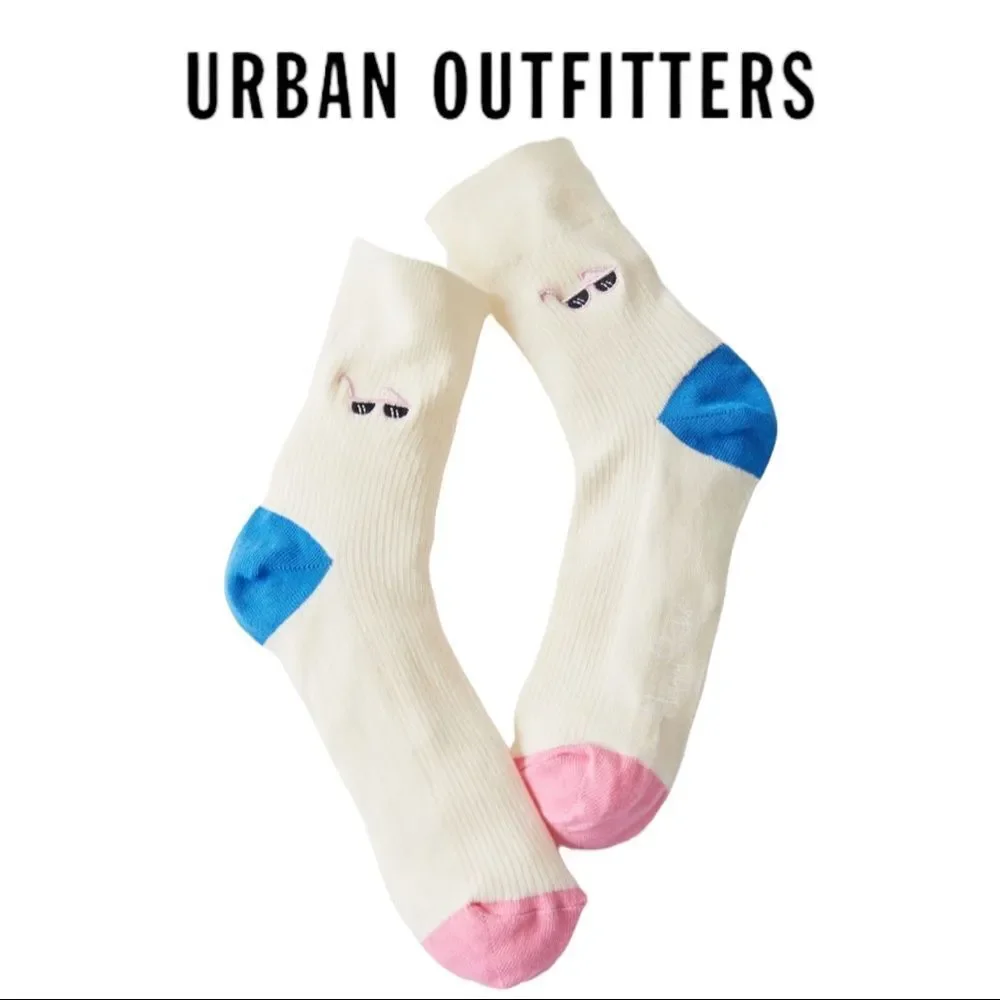 NEW Icon UO Kitsch Happy Socks Women's Set of Fun Whimsical Socks / 4 Pairs